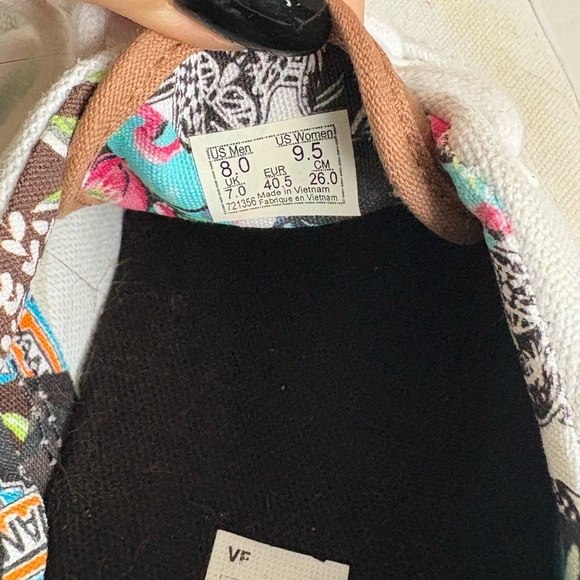 Vans white floral skate sneaker lace up size 8m/9.5w - Picture 6 of 7